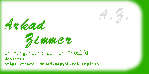arkad zimmer business card